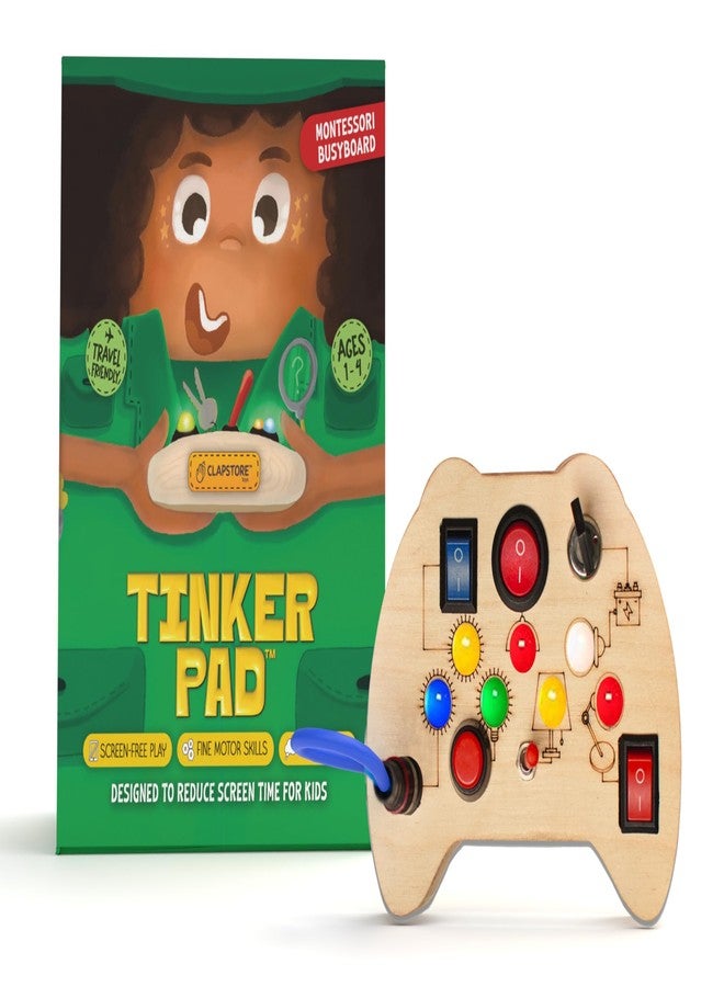 Clapstore Toys Busy Board Tinker Pad & Toggle Play Combo, LED Sensory Montessori Toys for Kids, 1-6 Years - Image 4